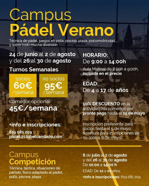 Campus Pádel Competición Verano 2024 - Imagen 2